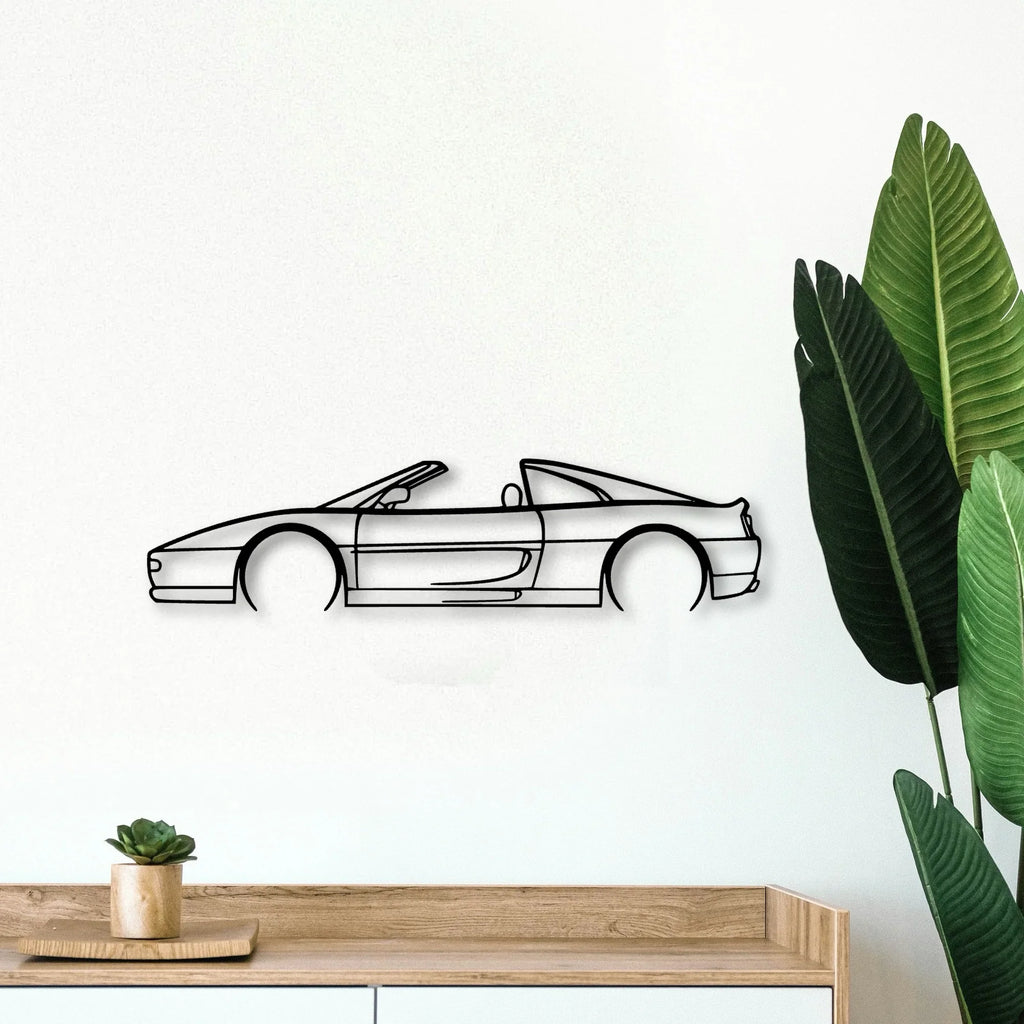F355 3 Classic Silhouette Metal Wall Art - Tinvibe
