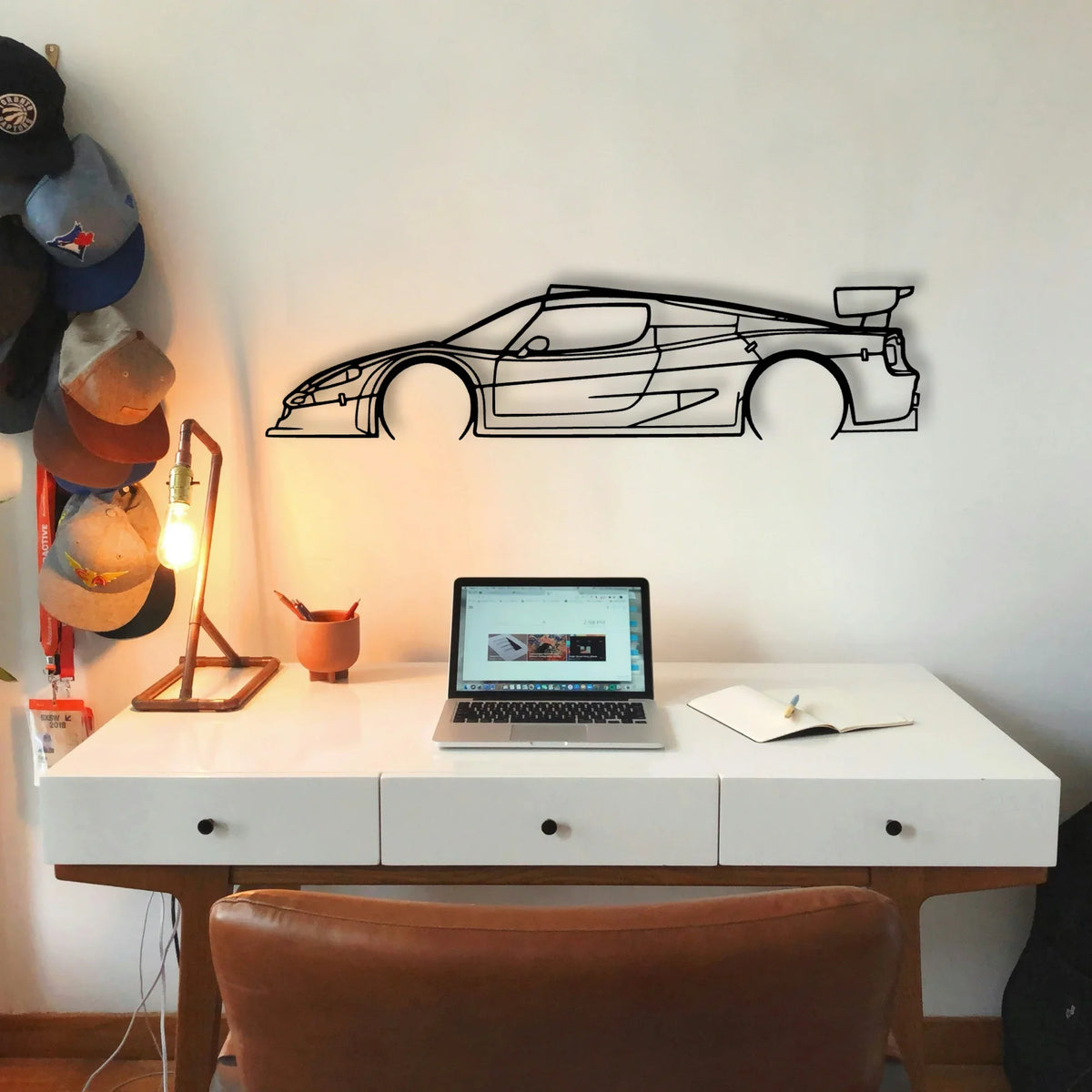 F50 GT Classic Silhouette Metal Wall Art - Tinvibe