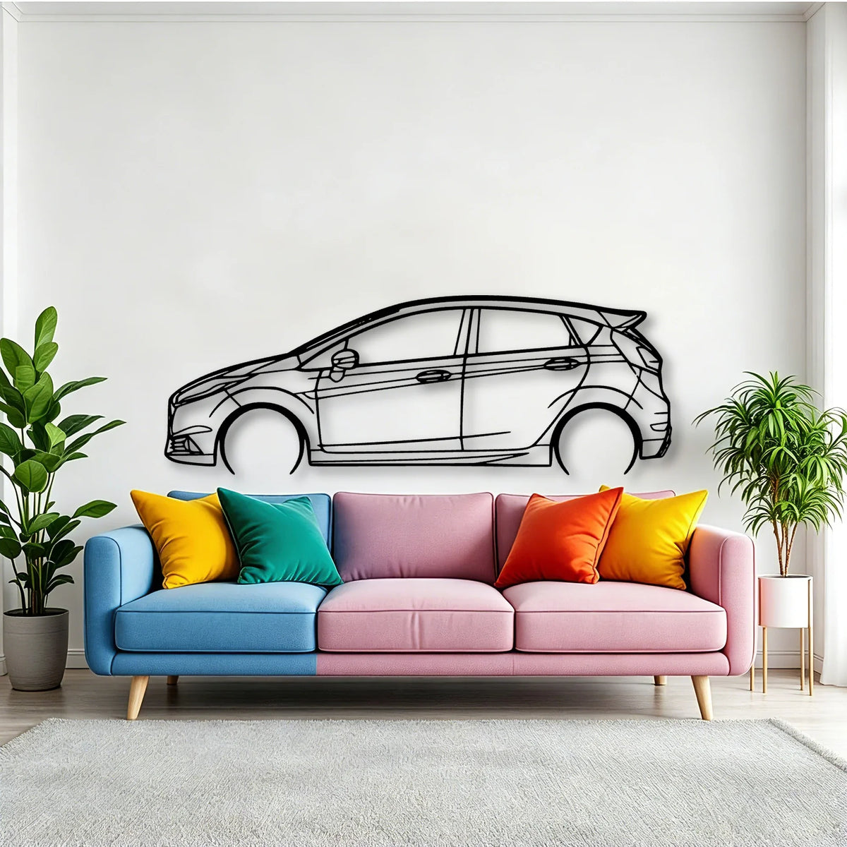 Fiesta ST 2017 Classic Silhouette Metal Wall Art - Tinvibe