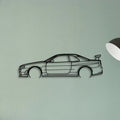 GT R R34 Classic Silhouette Metal Wall Art - Tinvibe