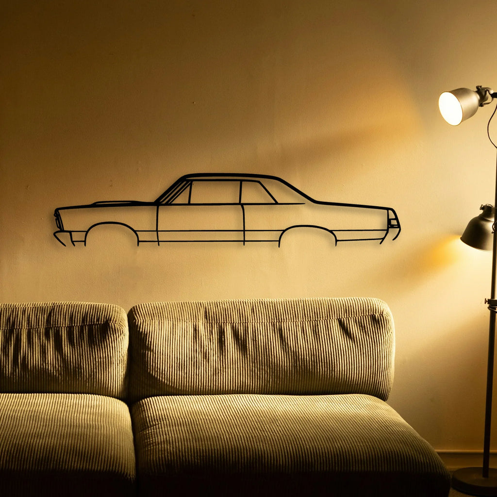 GTO 1965 2 Classic Silhouette Metal Wall Art - Tinvibe