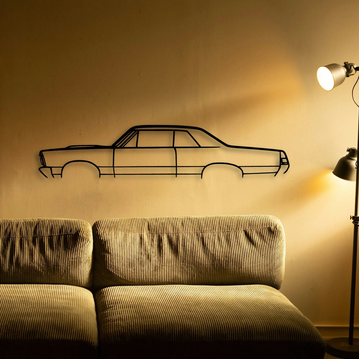 GTO 1965 2 Classic Silhouette Metal Wall Art - Tinvibe