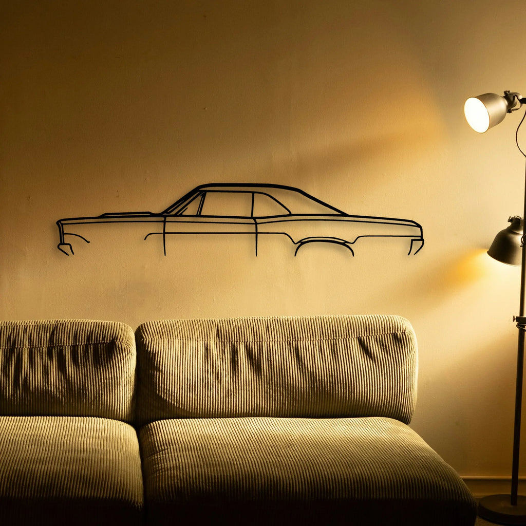 GTO 1966 Classic Silhouette Metal Wall Art - Tinvibe