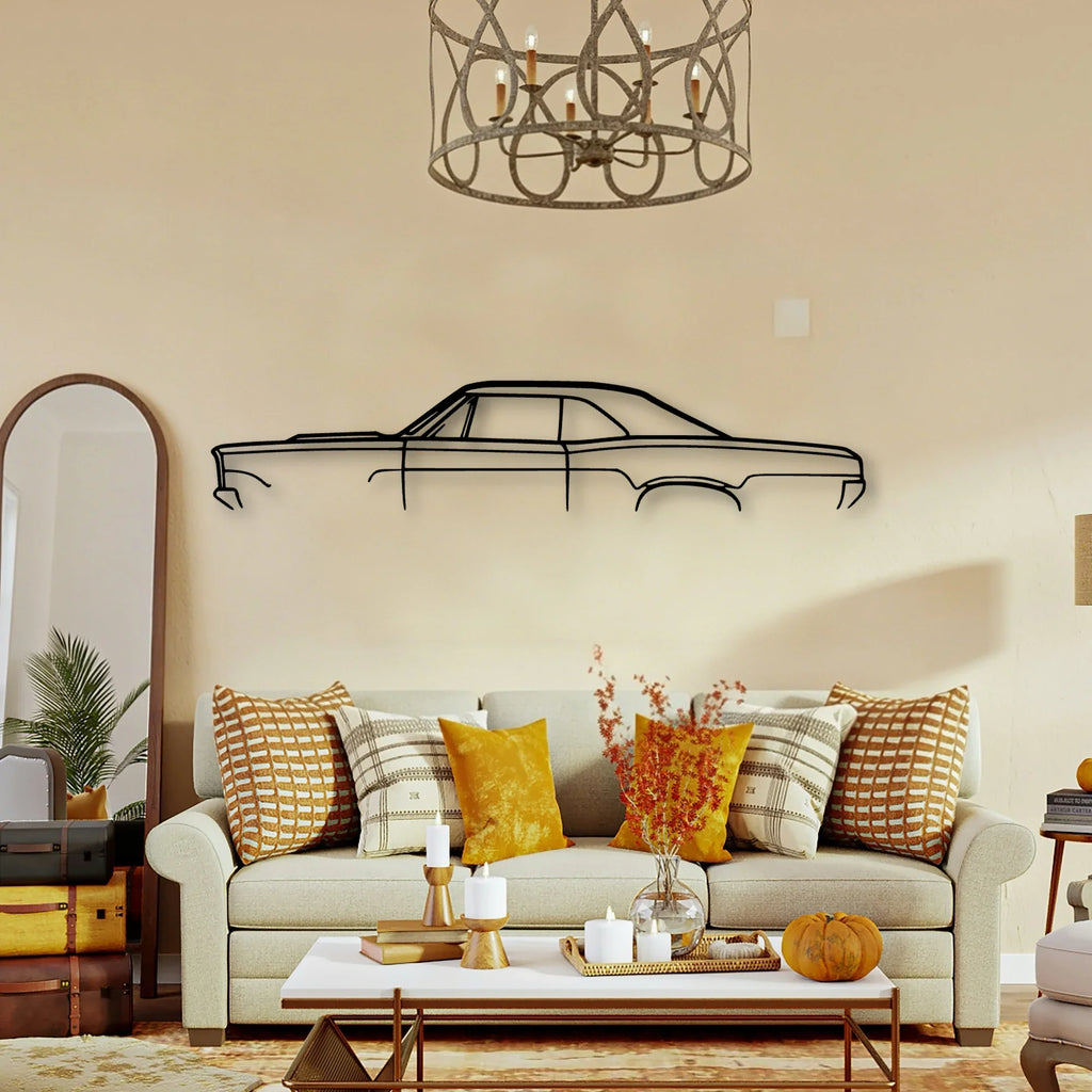 GTO 1966 Classic Silhouette Metal Wall Art - Tinvibe
