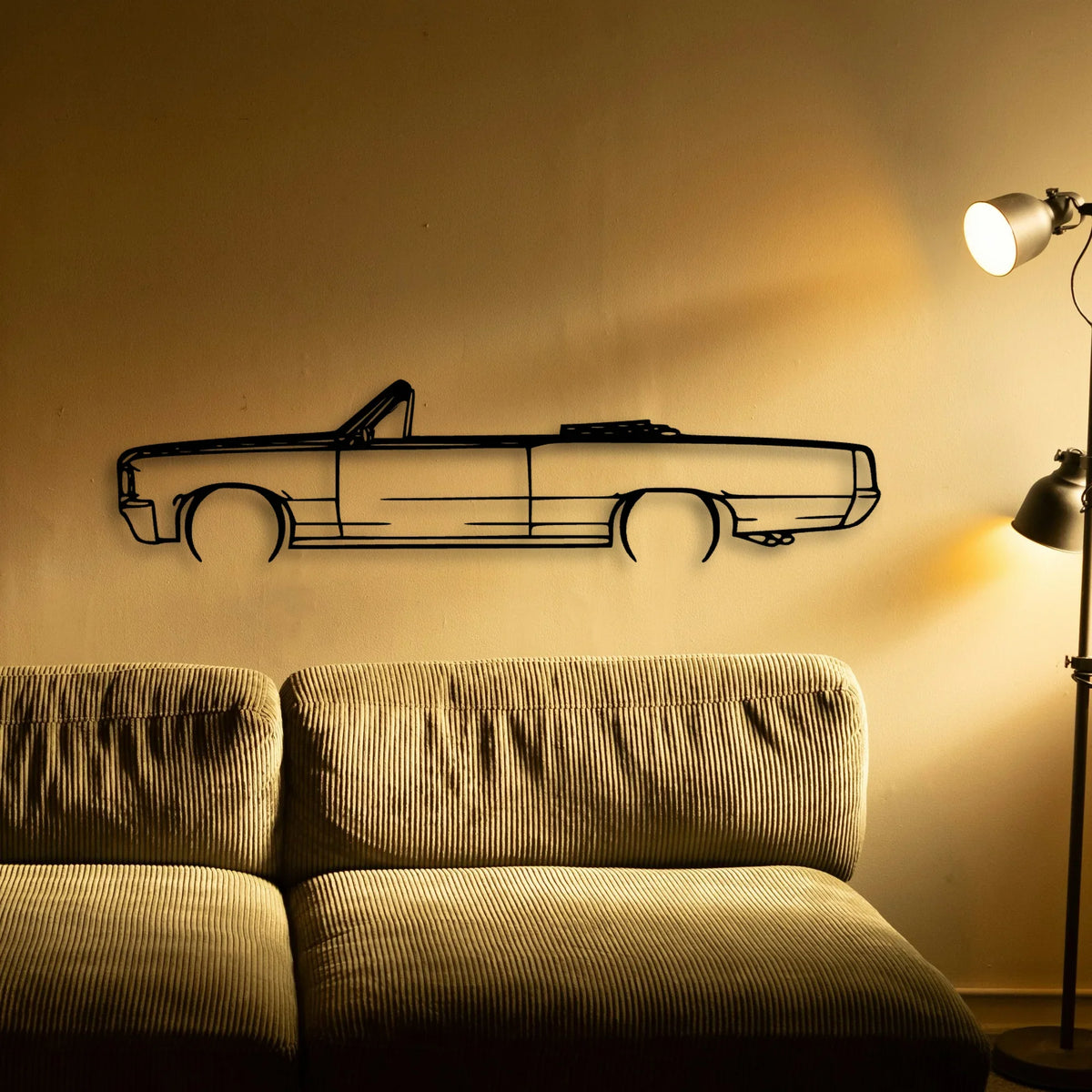 GTO Cabrio 1964 Classic Silhouette Metal Wall Art - Tinvibe