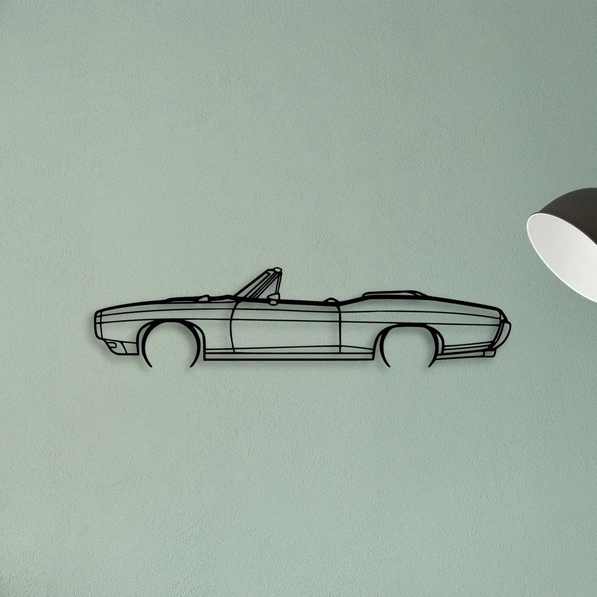 GTO Convertible 1969 Classic Silhouette Metal Wall Art - Tinvibe