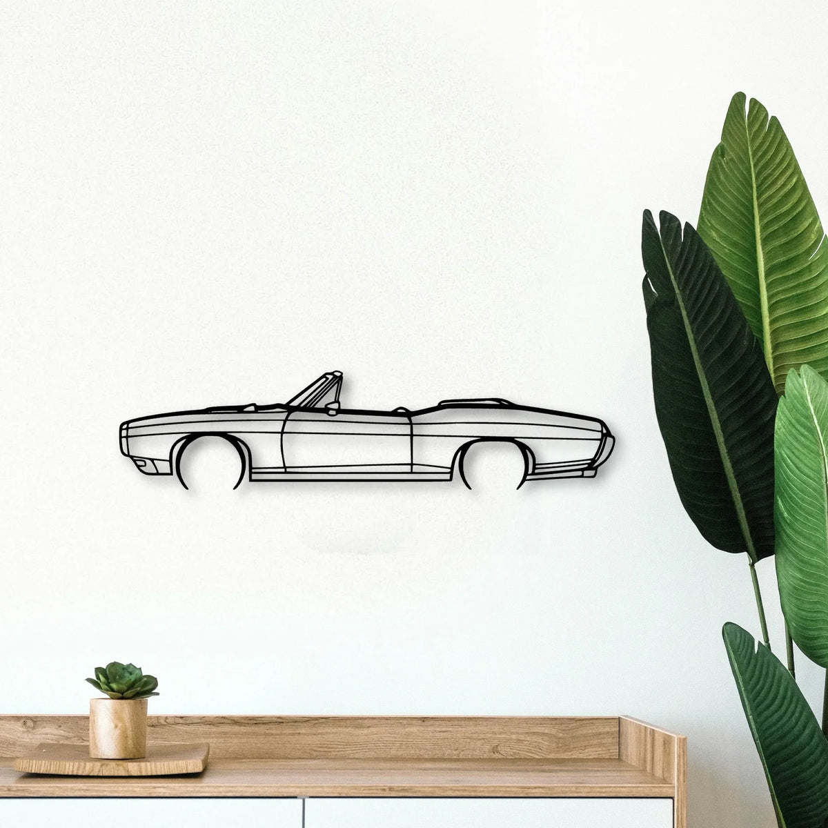 GTO Convertible 1969 Classic Silhouette Metal Wall Art - Tinvibe