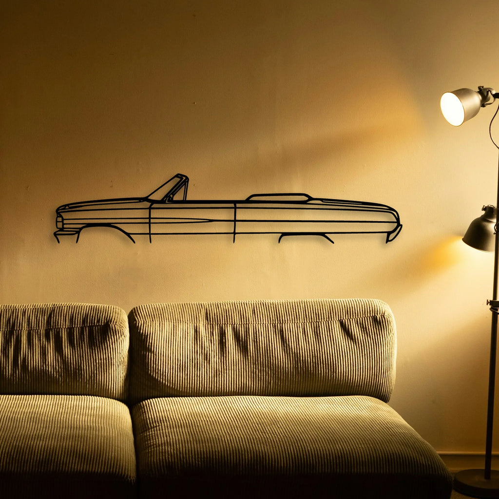 Galaxie Convertible 1964 Classic Silhouette Metal Wall Art - Tinvibe