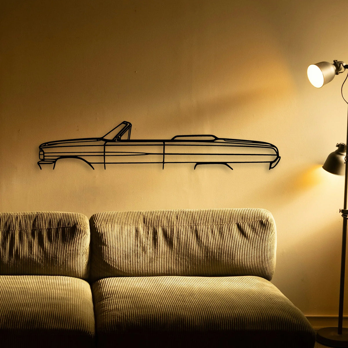 Galaxie Convertible 1964 Classic Silhouette Metal Wall Art - Tinvibe