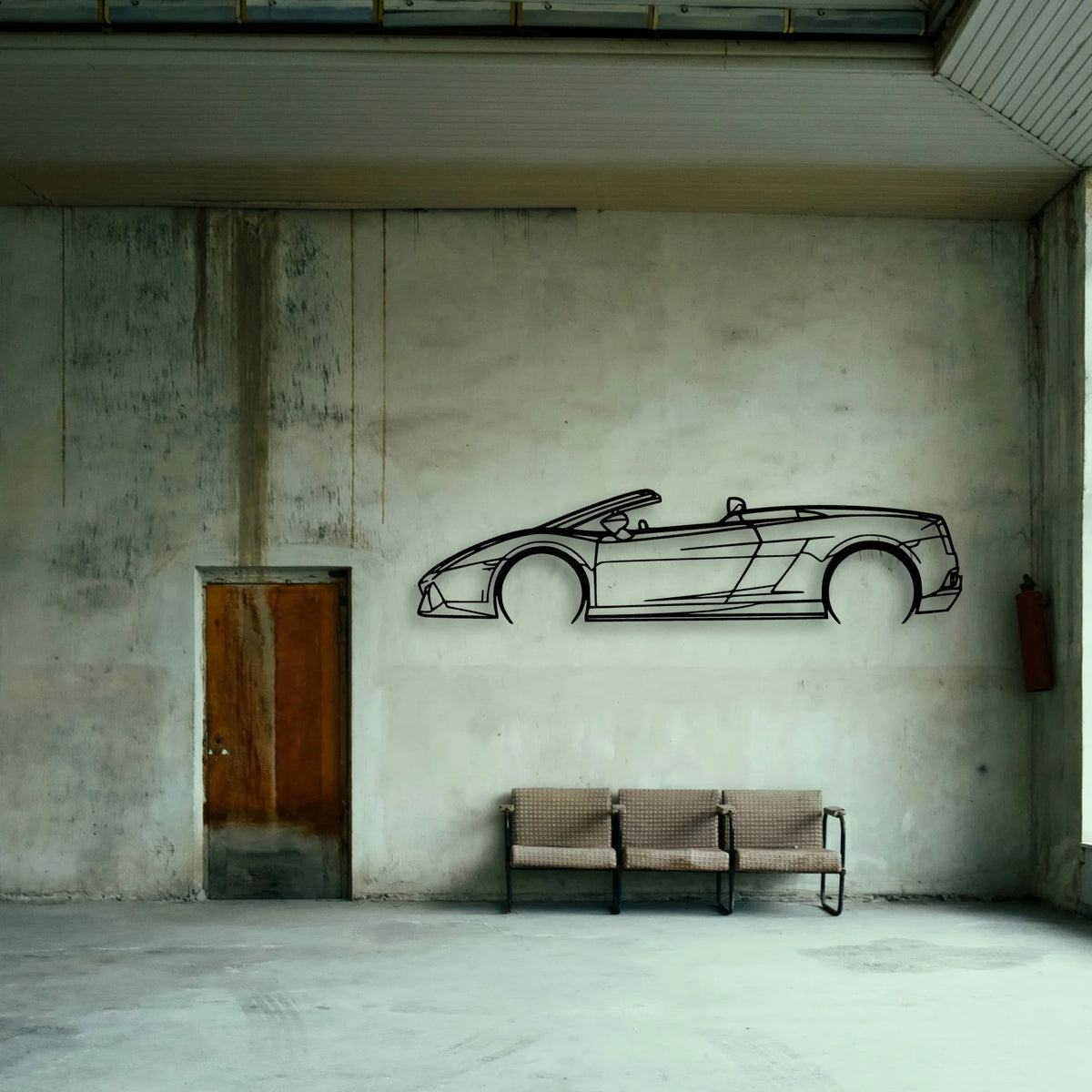 Gallardo Spyder 2012 Classic Silhouette Metal Wall Art - Tinvibe