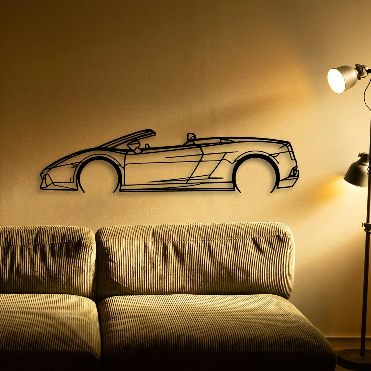 Gallardo Spyder 2012 Classic Silhouette Metal Wall Art - Tinvibe
