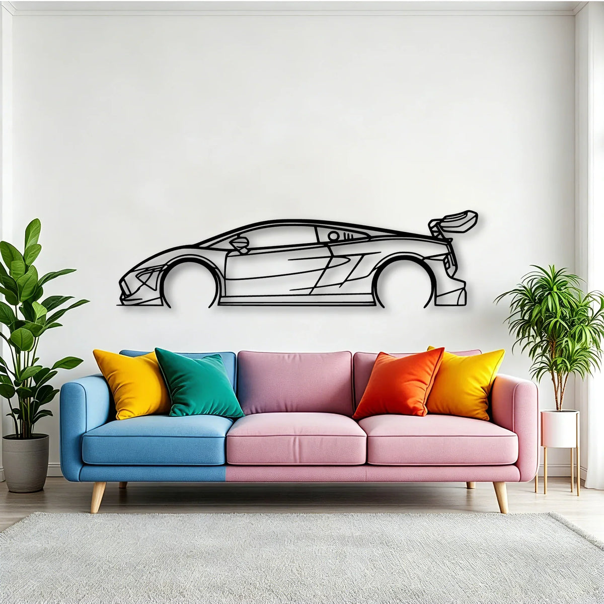 Gallardo Super Trofeo 2 Classic Silhouette Metal Wall Art - Tinvibe