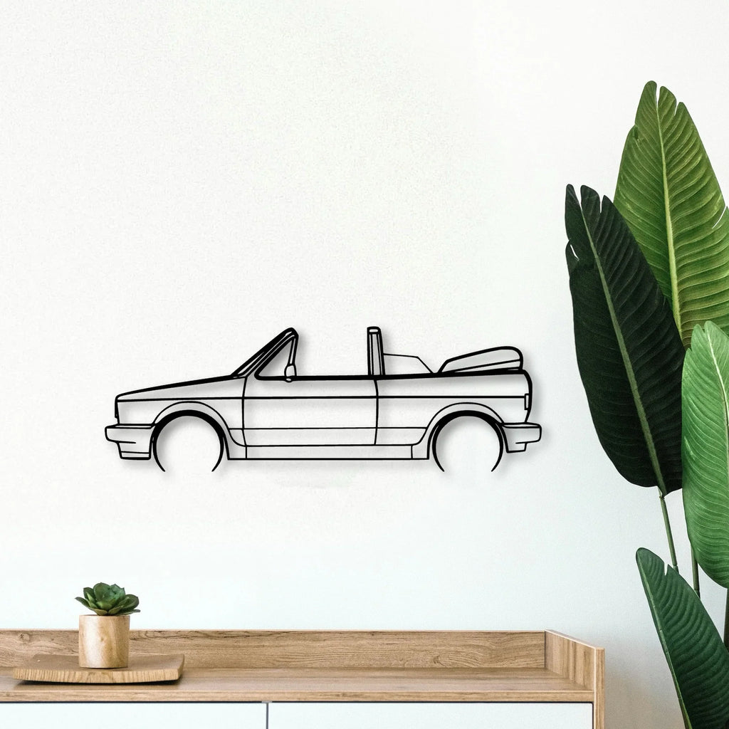 Golf 1 Sportline Cabriolet Classic Silhouette Metal Wall Art - Tinvibe