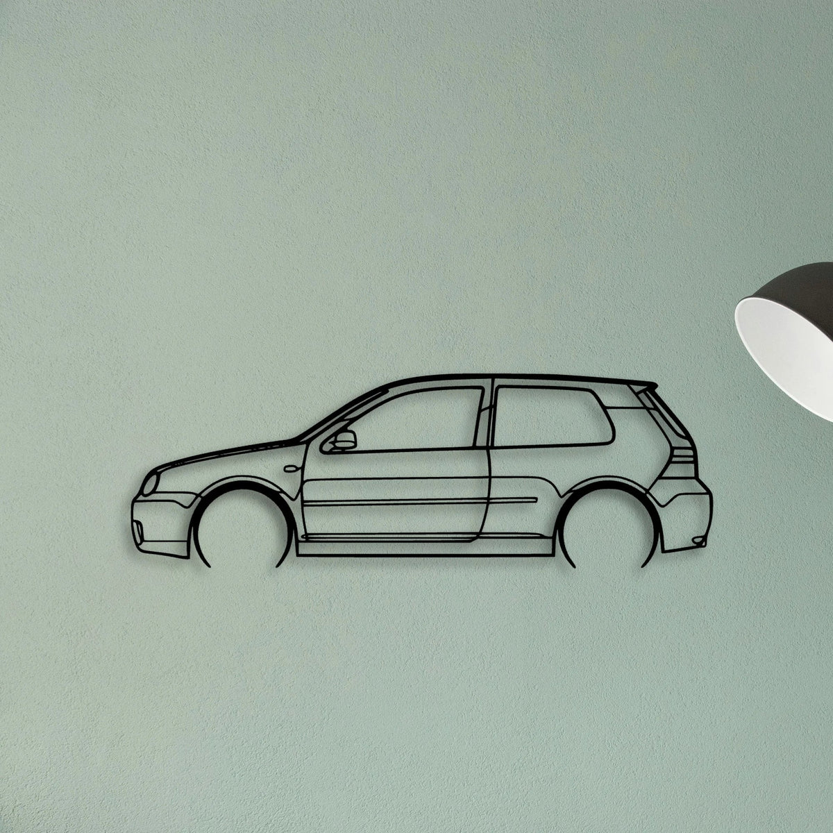 Golf 4 R32 2 Classic Silhouette Metal Wall Art - Tinvibe