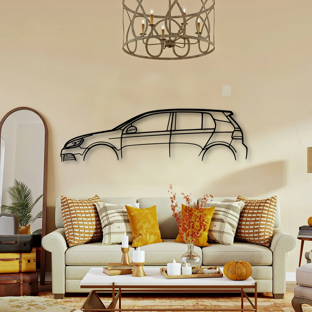 Golf 6 R 2 Classic Silhouette Metal Wall Art - Tinvibe