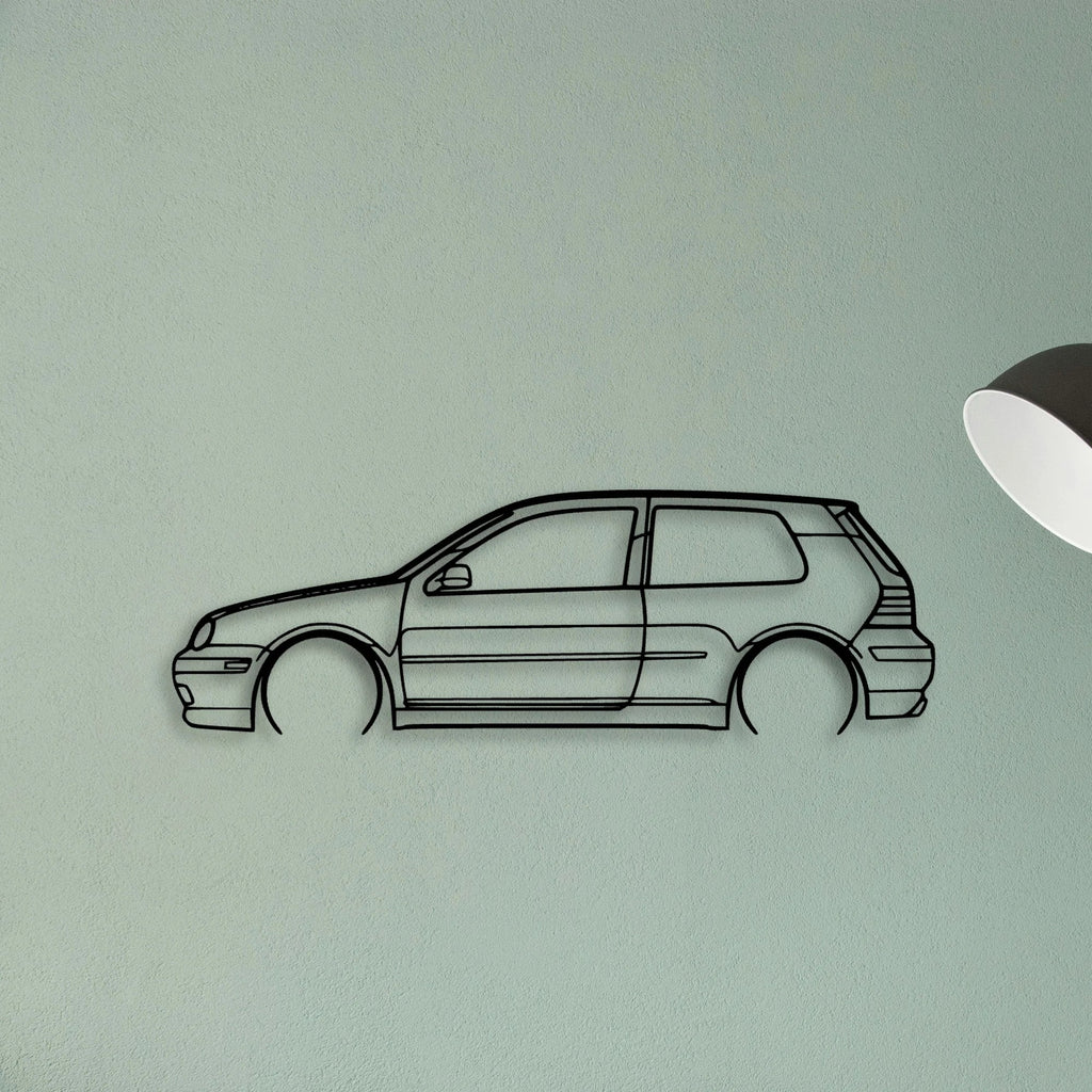 Golf GTI MK4 2 Classic Silhouette Metal Wall Art - Tinvibe