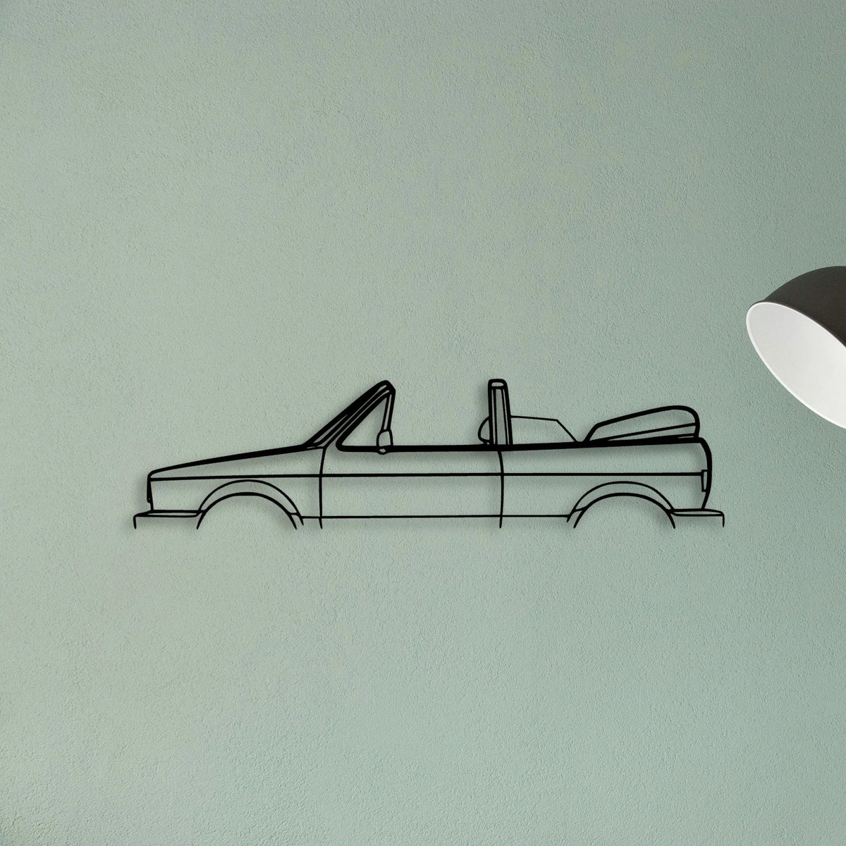 Golf MK1 Convertible 1988 Classic Silhouette Metal Wall Art - Tinvibe