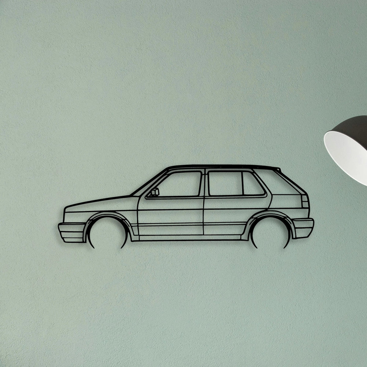 Golf MK2 GTI 1990 Classic Silhouette Metal Wall Art - Tinvibe