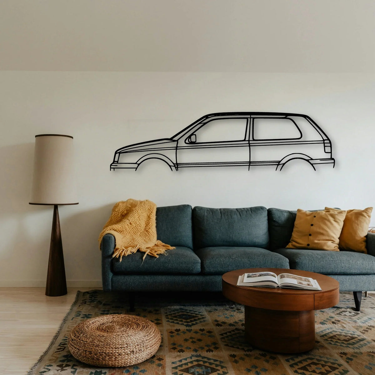Golf MK3 1997 Classic Silhouette Metal Wall Art - Tinvibe