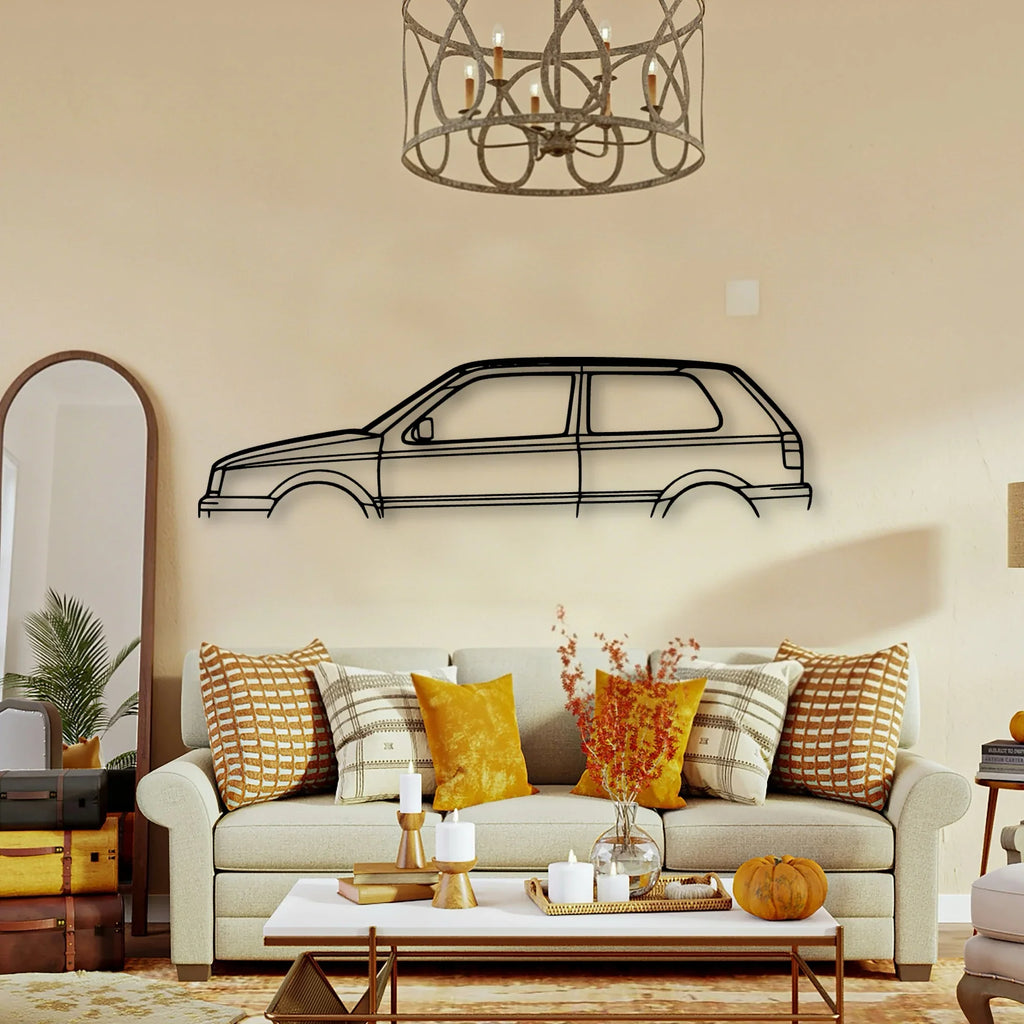 Golf MK3 1997 Classic Silhouette Metal Wall Art - Tinvibe