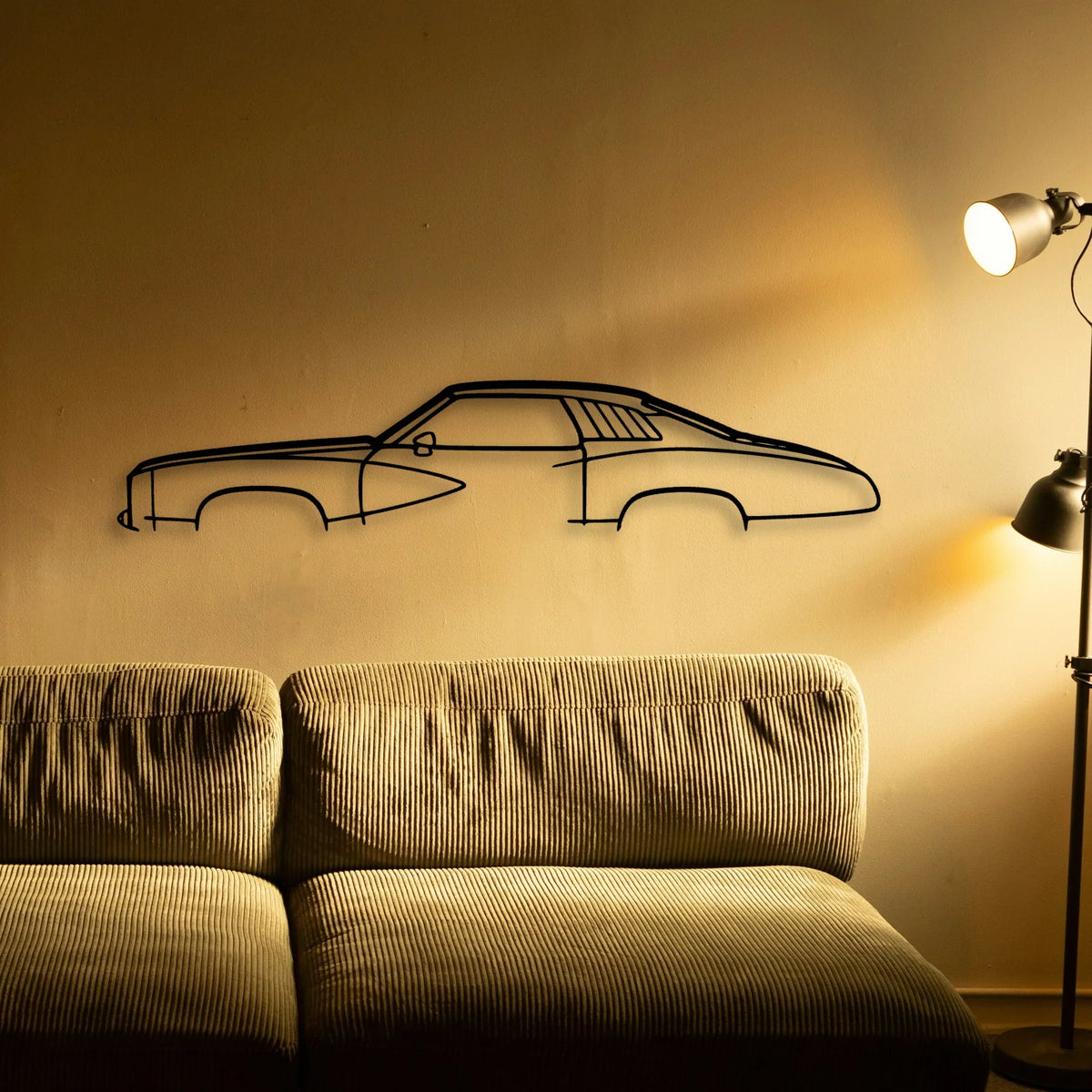 Grand AM 1973 Classic Silhouette Metal Wall Art - Tinvibe