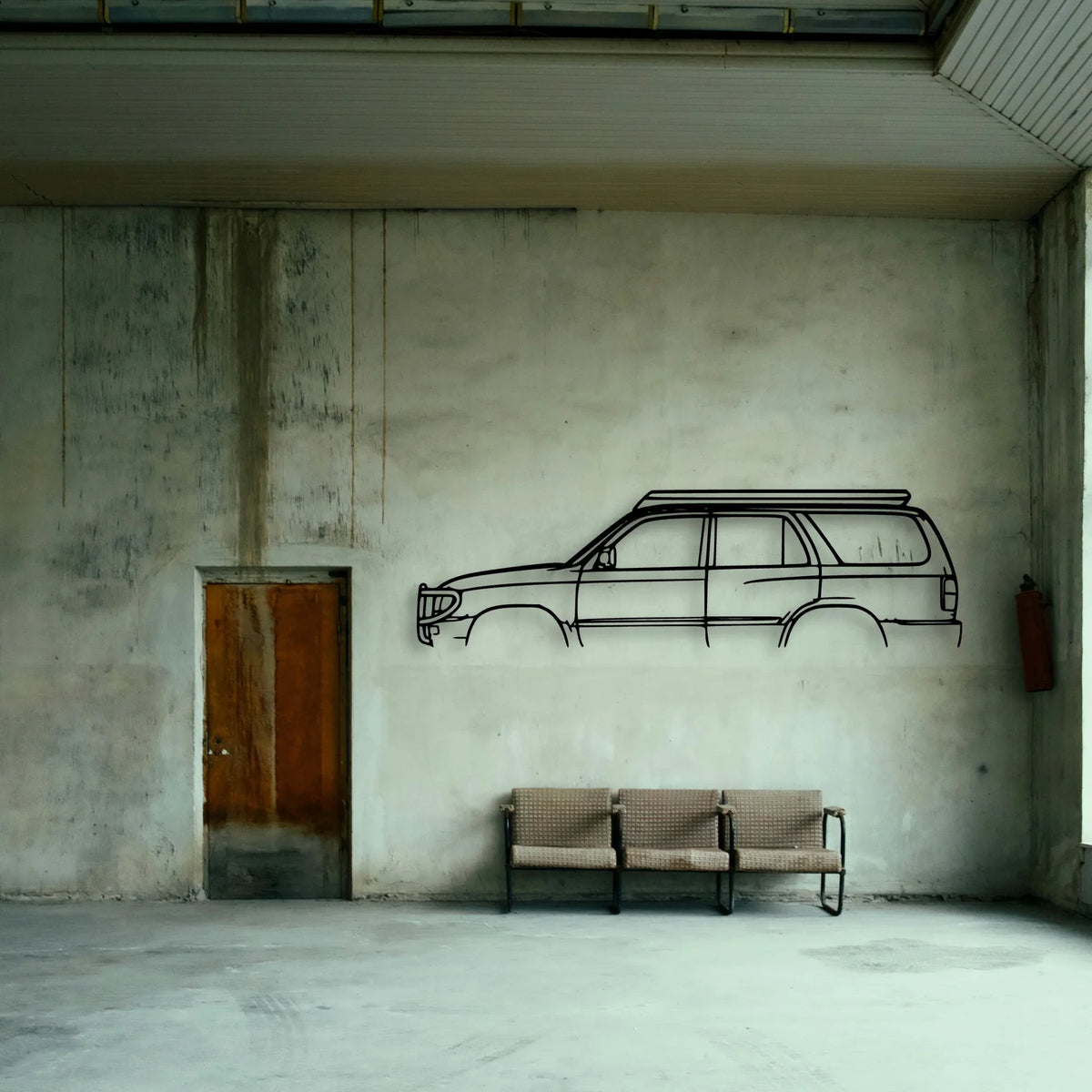 Hilux Surf 1996 Classic Silhouette Metal Wall Art - Tinvibe