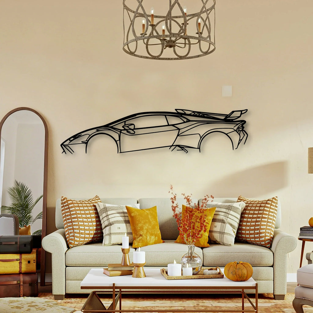 Huracan STO Classic Silhouette Metal Wall Art - Tinvibe