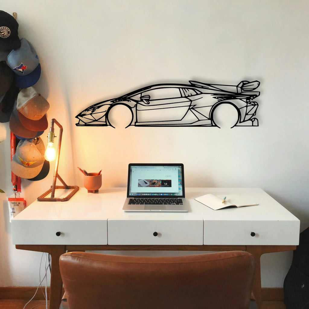 Huracan Super Trofeo EVO2 Classic Silhouette Metal Wall Art - Tinvibe