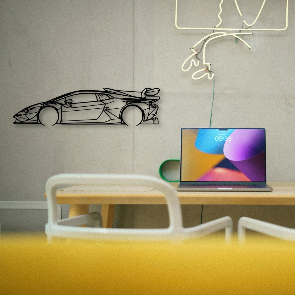Huracan Super Trofeo EVO2 Classic Silhouette Metal Wall Art - Tinvibe