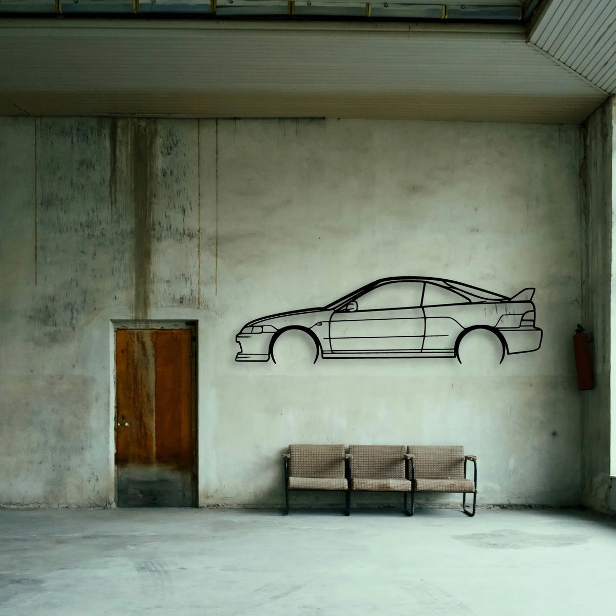 Integra Type R 1998 2 Classic Silhouette Metal Wall Art - Tinvibe