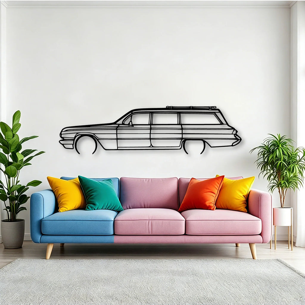 Invicta Station Wagon 1962 Classic Silhouette Metal Wall Art - Tinvibe