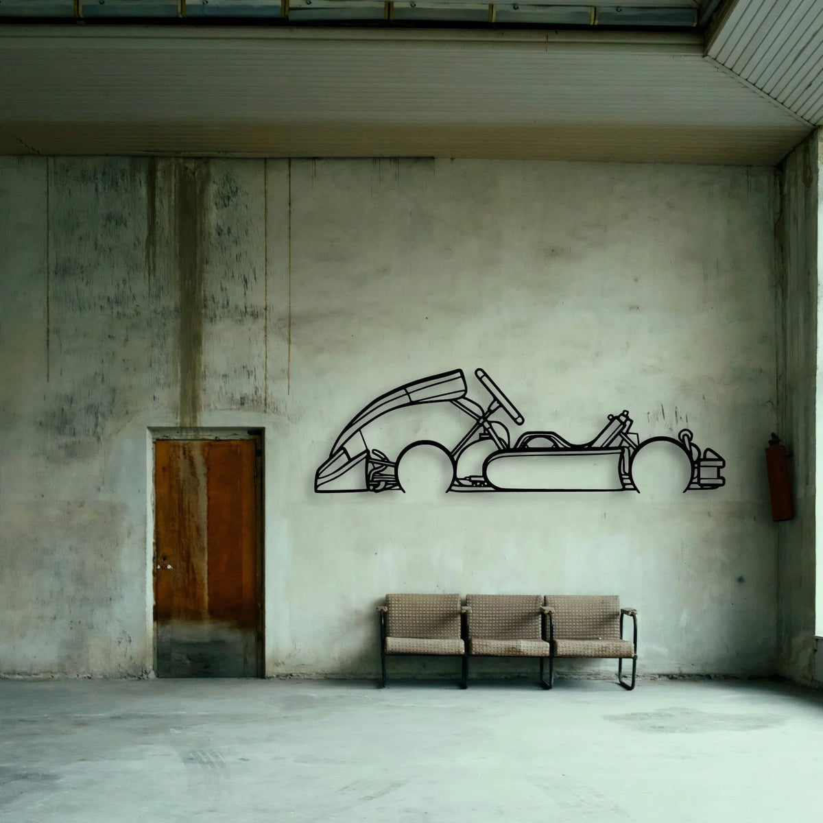 Junior Kart Classic Silhouette Metal Wall Art - Tinvibe