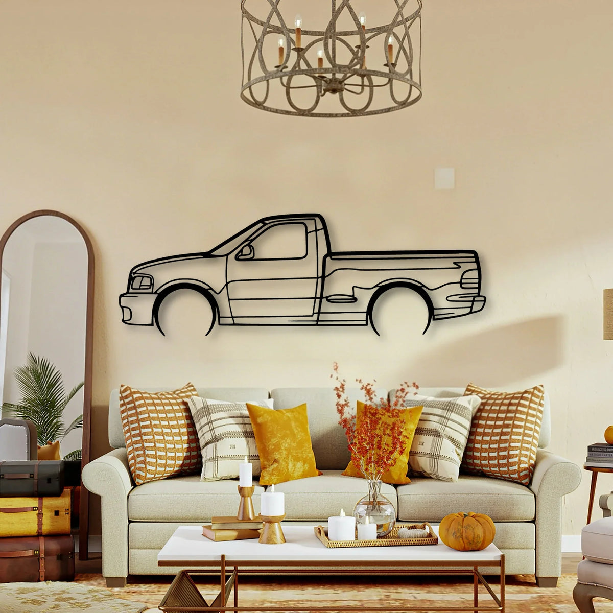 Lightning SV F150 2004 Classic Silhouette Metal Wall Art - Tinvibe