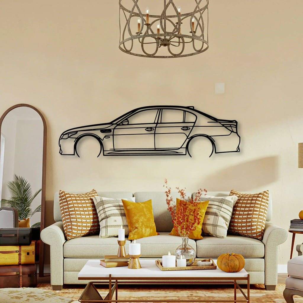 M5 E60 2 Classic Silhouette Metal Wall Art - Tinvibe