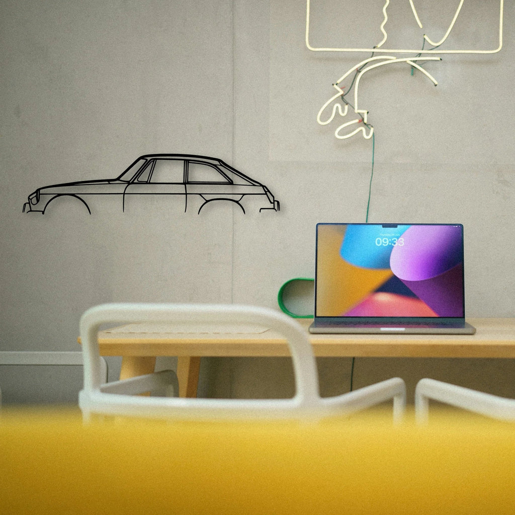MGB GT 1969 Classic Silhouette Metal Wall Art - Tinvibe