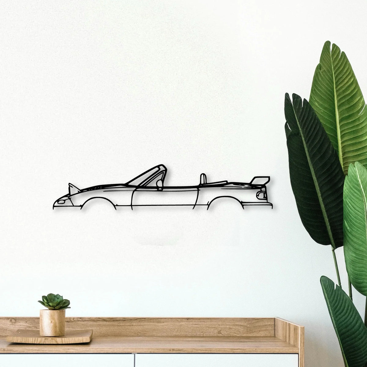 MX 5 1997 Classic Silhouette Metal Wall Art - Tinvibe
