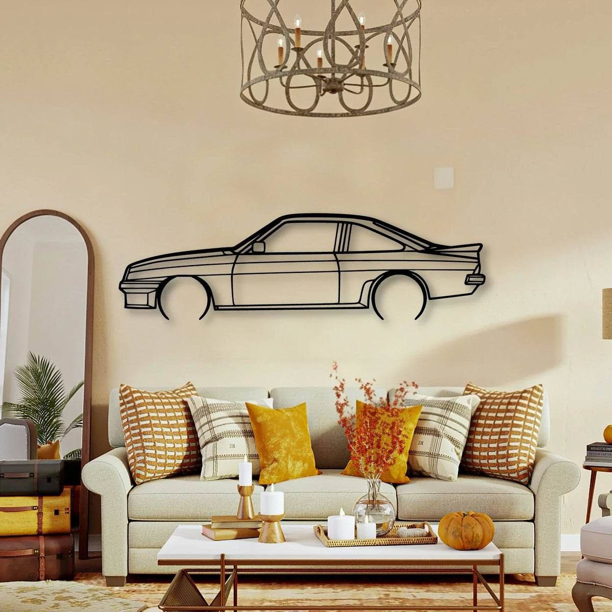 Manta GTE 1987 Classic Silhouette Metal Wall Art - Tinvibe