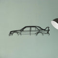 Mercedes 190E 1983 Classic Silhouette Metal Wall Art - Tinvibe