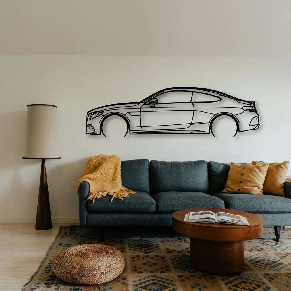 Mercedes C300 Coupe 2 Classic Silhouette Metal Wall Art - Tinvibe