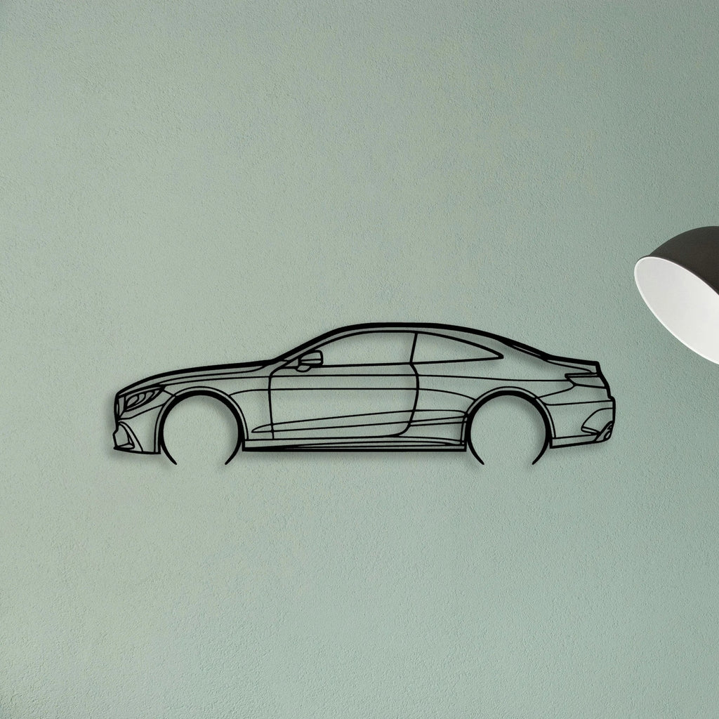 Mercedes S63 Coupe 2 Classic Silhouette Metal Wall Art - Tinvibe