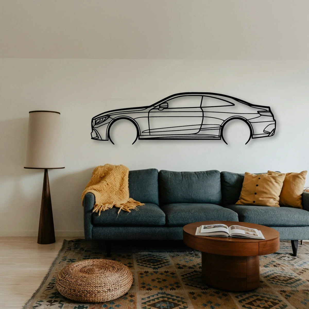 Mercedes S63 Coupe 2 Classic Silhouette Metal Wall Art - Tinvibe