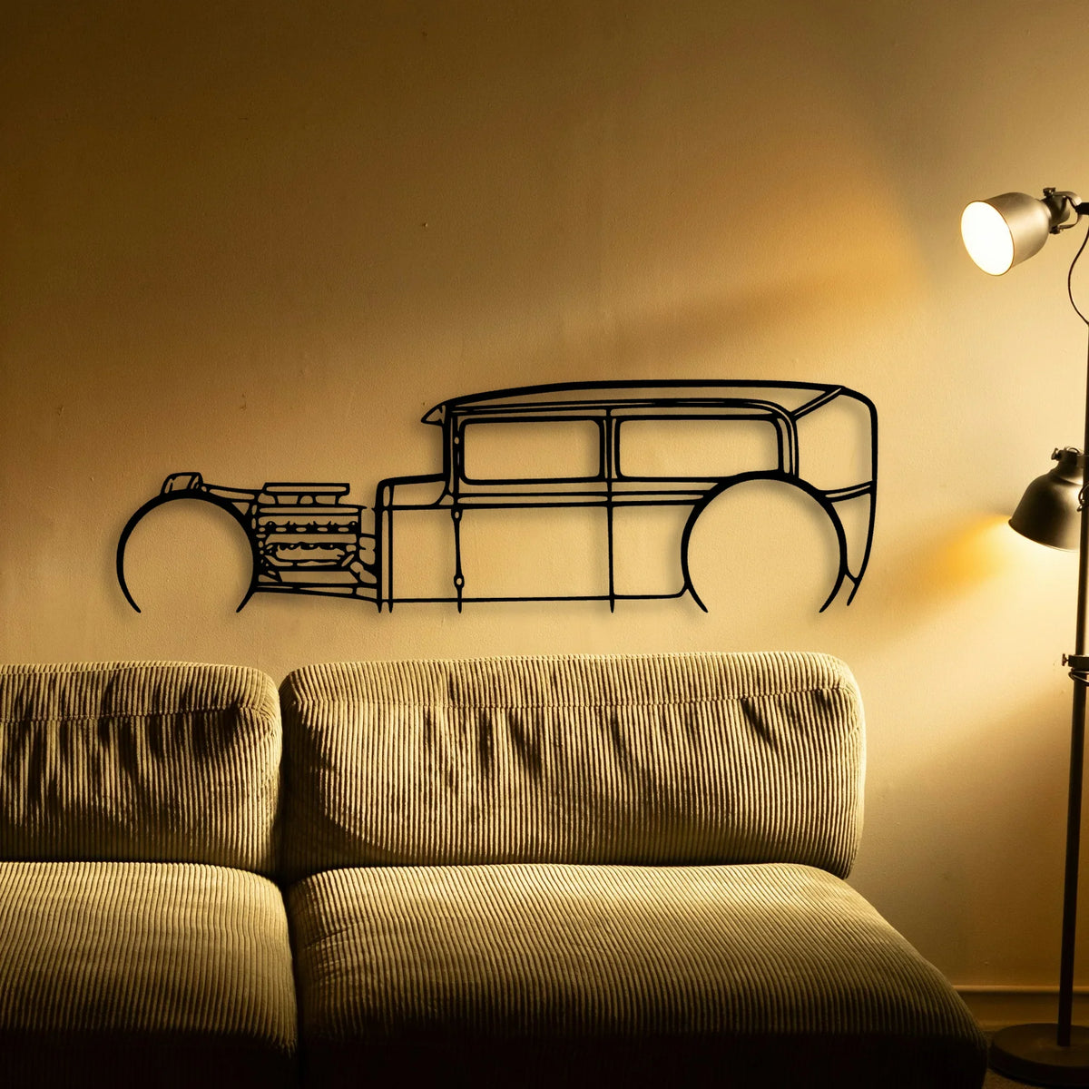 Model A Classic Silhouette Metal Wall Art - Tinvibe