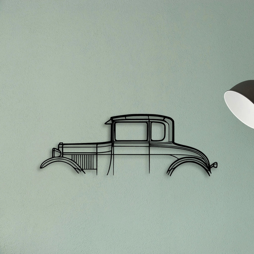 Model A Special Coupe 1928 Classic Silhouette Metal Wall Art - Tinvibe