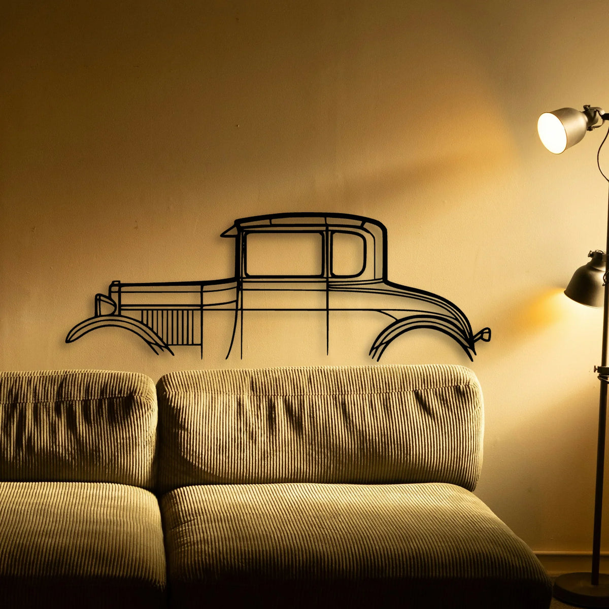 Model A Special Coupe 1928 Classic Silhouette Metal Wall Art - Tinvibe