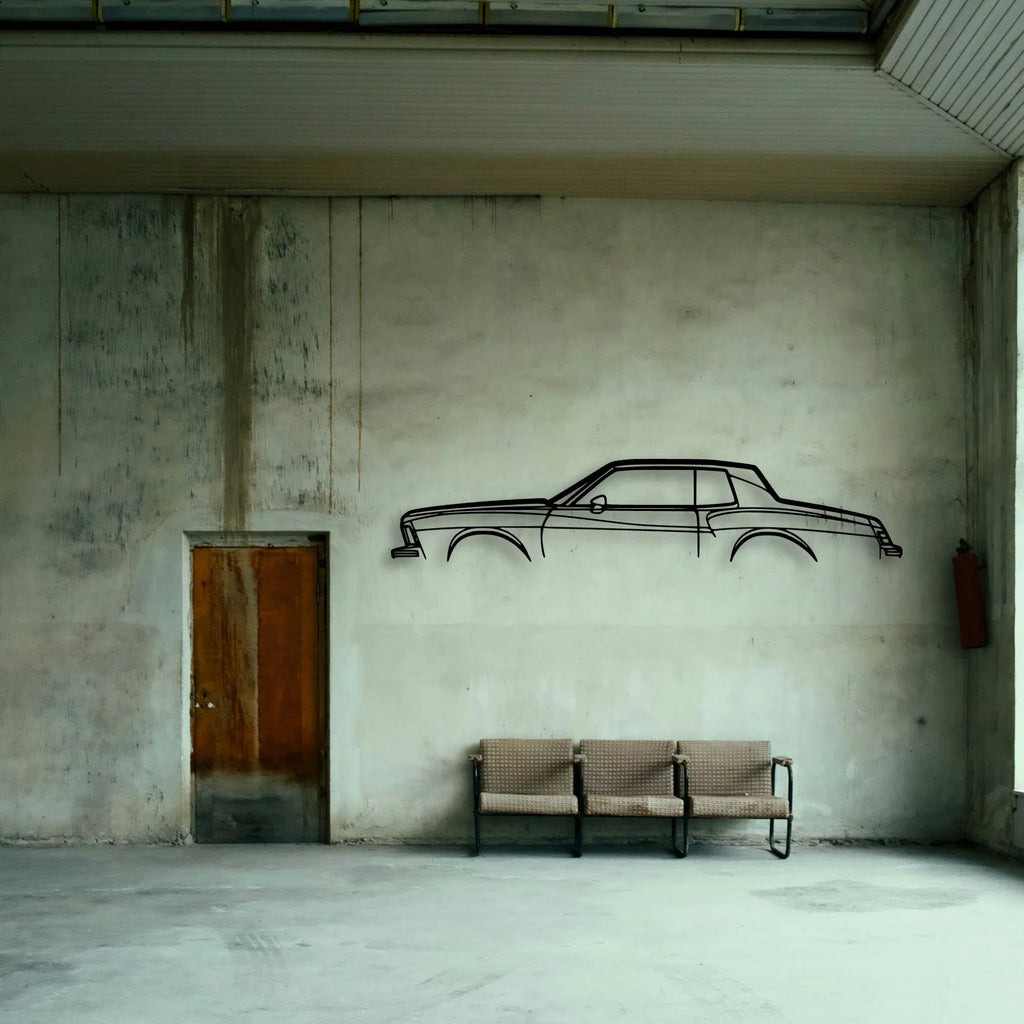 Monte Carlo 1979 Classic Silhouette Metal Wall Art - Tinvibe