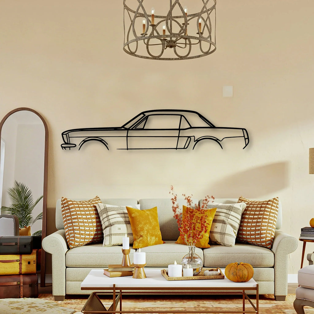 Mustang 1965 2 Classic Silhouette Metal Wall Art - Tinvibe