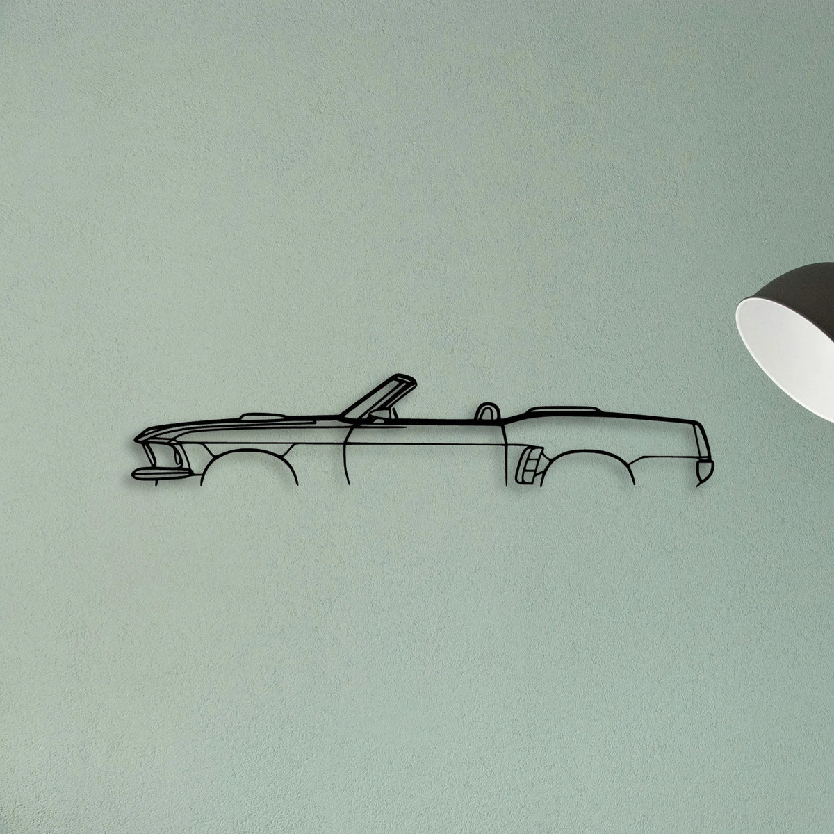 Mustang Convertible 1969 Classic Silhouette Metal Wall Art - Tinvibe