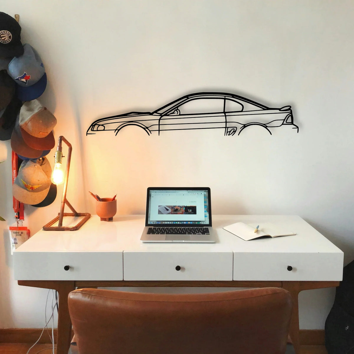 Mustang GT 1998 Classic Silhouette Metal Wall Art - Tinvibe