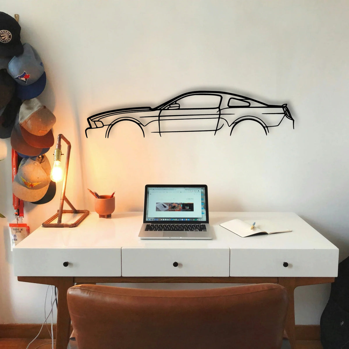 Mustang GT 2012 Classic Silhouette Metal Wall Art - Tinvibe