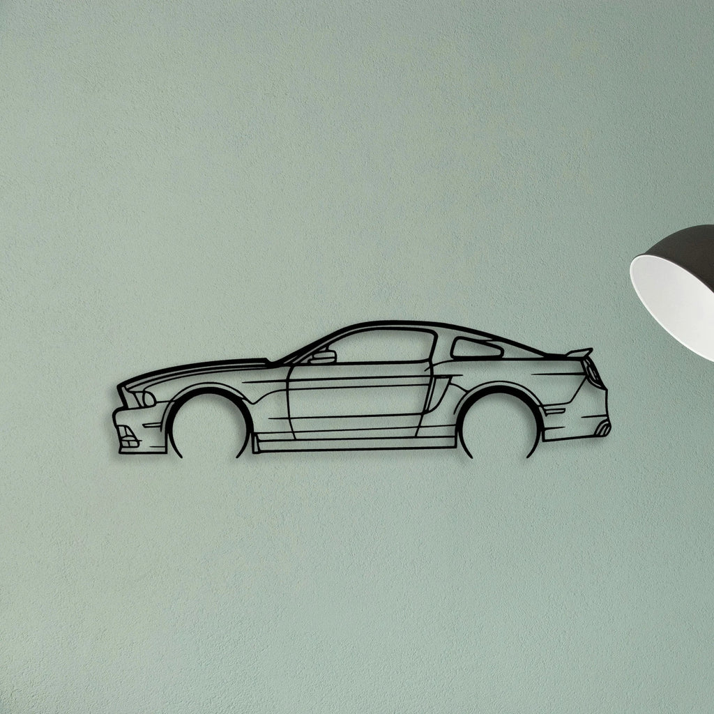 Mustang GT 2013 Classic Silhouette Metal Wall Art - Tinvibe